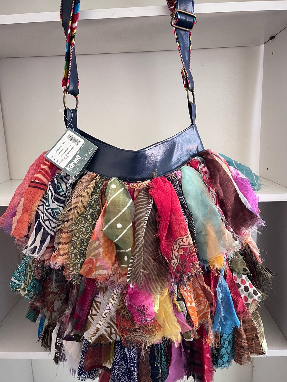 Boho Multi-Color Fringe Patchwork Shoulder Bag